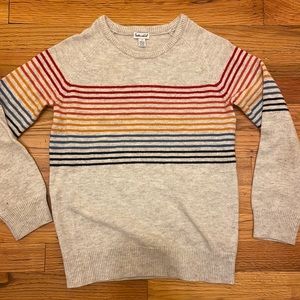 Splendid Kids Heather gray and primary striped crewneck sweater
